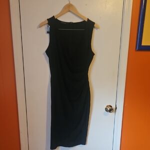 Black Sleeveless Sheath Midi Dress